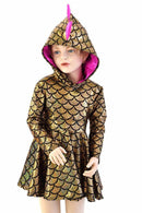 Girls Dragon Hooded Skater Dress - Coquetry Clothing