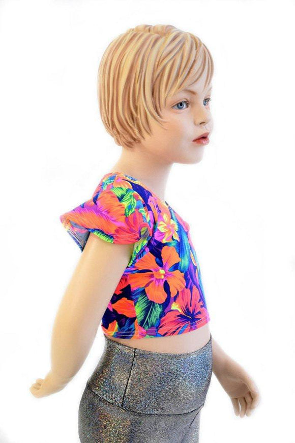 Girls Flip Sleeve Tahitian Floral Top (TOP ONLY) - Coquetry Clothing