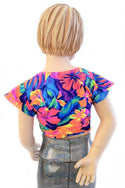 Girls Flip Sleeve Tahitian Floral Top (TOP ONLY) - 2