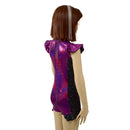 Girls Fuchsia Sparkly Jewel Romper with Side Panels and Keyhole - Coquetry Clothing