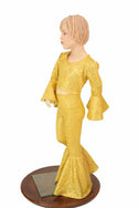 Girls Gold Holographic Flares & Top Set - 3
