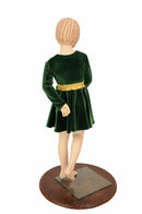 Girls Green & Gold Skater Dress - Coquetry Clothing