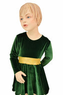 Girls Green & Gold Skater Dress - 5