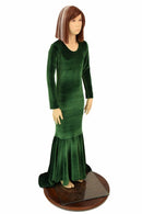 Girls Green Velvet Gown - Coquetry Clothing