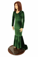 Girls Green Velvet Gown - Coquetry Clothing