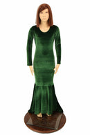 Girls Green Velvet Gown - Coquetry Clothing