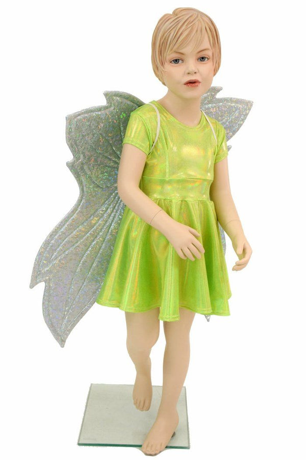 Girls Lime Skater Dress (+Fairy Wings!) - 2