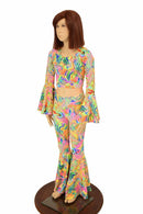 Girls Neon Flux Flares & Trumpet Sleeve Top Set - Coquetry Clothing