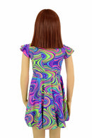 Girls Neon Glow Worm Skater Dress - Coquetry Clothing