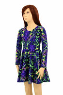 Girls Neon Melt Skater Dress - Coquetry Clothing