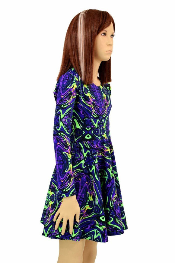 Girls Neon Melt Skater Dress - Coquetry Clothing