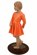 Girls Orange Sparkly Skater Dress - Coquetry Clothing