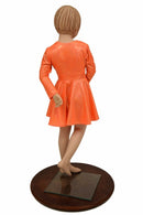 Girls Orange Sparkly Skater Dress - Coquetry Clothing