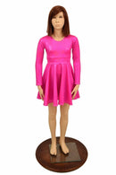 Girls Pink Sparkly Skater Dress - Coquetry Clothing