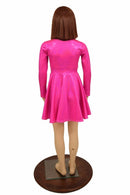 Girls Pink Sparkly Skater Dress - Coquetry Clothing