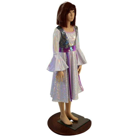 Girls Princess Gown with Trumpet Sleeves - Coquetry Clothing