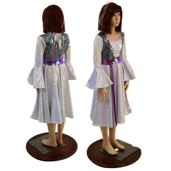 Girls Princess Gown with Trumpet Sleeves - Coquetry Clothing