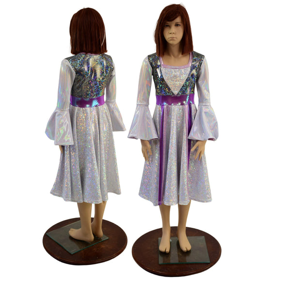 Girls Princess Gown with Trumpet Sleeves - Coquetry Clothing