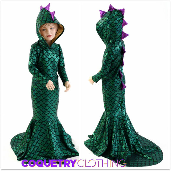 Girls Puddle Train Dragon Gown - Coquetry Clothing