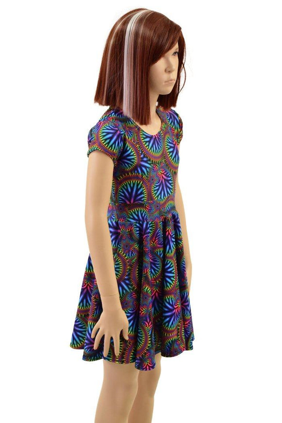 Girls Radioactive Cap Sleeve Skater Dress - Coquetry Clothing