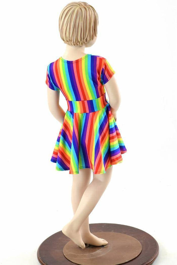 Girls Rainbow Skater Dress - Coquetry Clothing