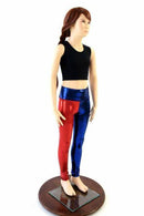 Girls Red & Blue Harlequin Leggings - Coquetry Clothing