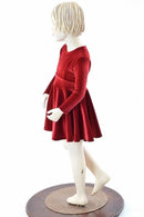 Girls Red Velvet Skater Dress - Coquetry Clothing