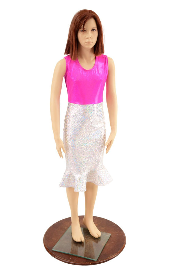 Girls Ruffled Mermaid Wiggle Dress - 1