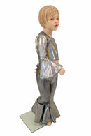 Girls Silver Holographic Flares & Top Set - Coquetry Clothing