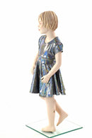 Girls Silver Holographic Party Dress - Coquetry Clothing