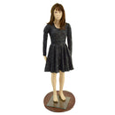 Girls Star Noir Long Sleeve Skater Dress - Coquetry Clothing