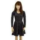 Girls Star Noir Long Sleeve Skater Dress - Coquetry Clothing