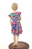 Girls Tahitian Floral Skater Dress - Coquetry Clothing
