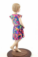 Girls Tahitian Floral Skater Dress - Coquetry Clothing