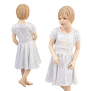 Girls White Kaleidoscope Skater Dress - Coquetry Clothing