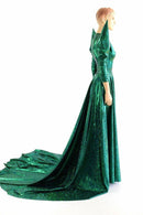 Glinda Emerald Green Circle Cut Gown - Coquetry Clothing