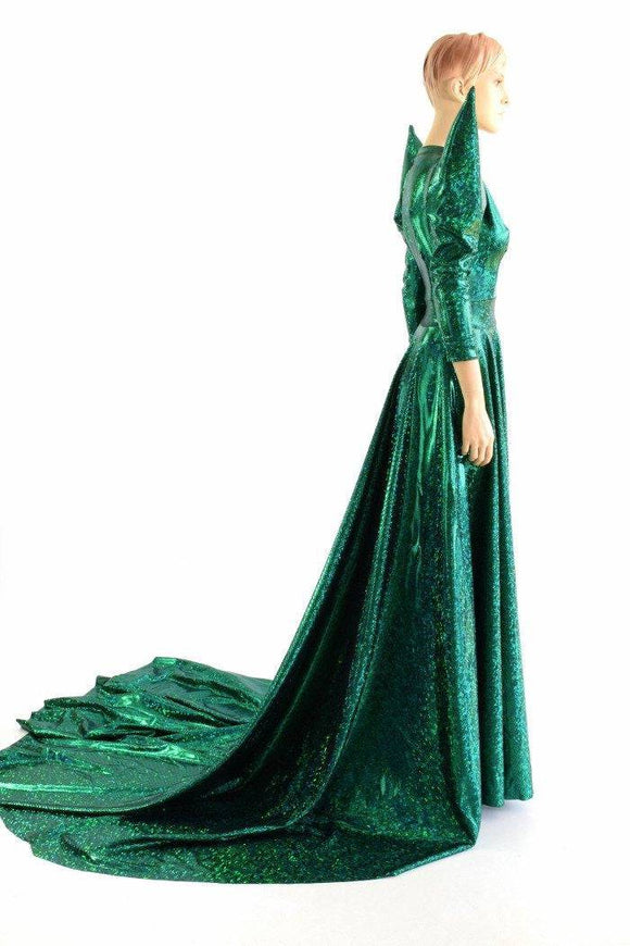 Glinda Emerald Green Circle Cut Gown - Coquetry Clothing