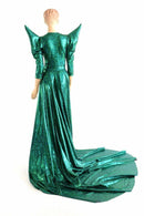 Glinda Emerald Green Circle Cut Gown - Coquetry Clothing