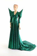 Glinda Emerald Green Circle Cut Gown - Coquetry Clothing