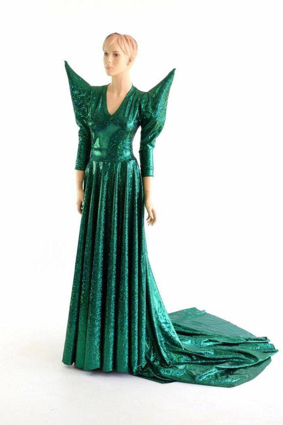 Glinda Emerald Green Circle Cut Gown - Coquetry Clothing