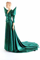 Glinda Emerald Green Circle Cut Gown - Coquetry Clothing