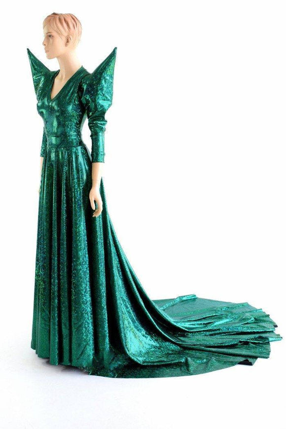 Glinda Emerald Green Circle Cut Gown - Coquetry Clothing