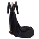 Glinda Gown in Black Mystique with 3/4 Mega Sharp Shoulder Sleeves - Coquetry Clothing