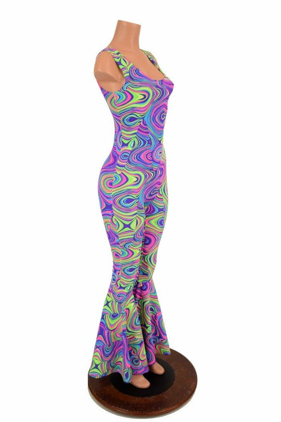 Glow Worm Bell Bottom Flare Catsuit - Coquetry Clothing