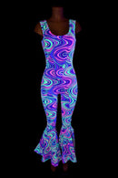Glow Worm Bell Bottom Flare Catsuit - Coquetry Clothing