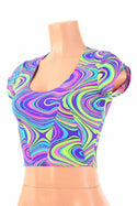 Glow Worm Cap Sleeve Crop Top - 1