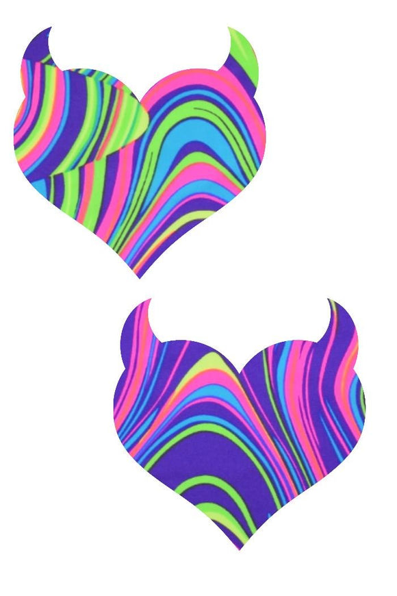 Glow Worm Devil Heart Pasties - Coquetry Clothing