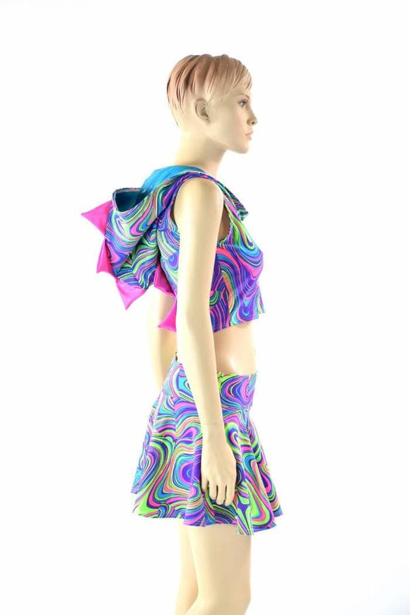 Glow Worm Dragon Crop & Skirt Set - Coquetry Clothing