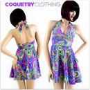 Glow Worm Halter Skater Dress - Coquetry Clothing