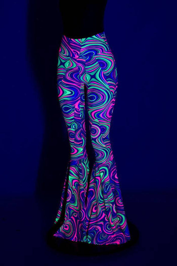 Glow Worm High Waist Bell Bottom Flares - Coquetry Clothing